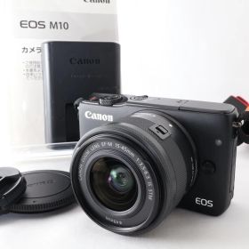【美品】Canon ミラーレス一眼カメラ EOS M10 レンズキット(ブラック) EF-M15-45mm F3.5-6.3 IS STM 付属 EOSM10BK-1545ISSTMLK