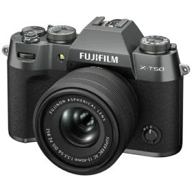 【当店オリジナル3年延長保証付】富士フイルム X-T50 JP XC15-45 キット チャコールシルバー