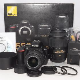 Nikon D5500 ダブルズームキット（18-55/55-300）ブラック 2416万画素 レンズにカビあり