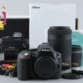 【中古】Nikon ニコン D5300 AF-P ダブルズームキット ブラック シャッター回数僅少 元箱付き