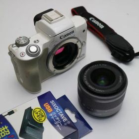 【中古】 良品中古 EOS Kiss M EF-M15-45 IS STM レンズキット ホワイト 安心保証 即日発送 ミラーレス一眼 Canon 土日祝発送OK