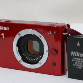 【返品保証】 【シャッター1983回】ニコン Nikon 1 J1 レッド ミラーレス一眼 T1114