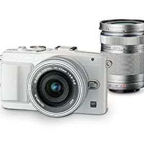 【中古】OLYMPUS ミラーレス一眼 PEN Lite E-PL6 EZダブルズームキット ホワイト E-PL6 EZ DZKIT WHT