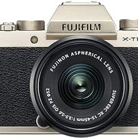 【中古】【39shop】富士フイルムFUJIFILM★ミラーレス一眼 X-T100レンズキット シャンパンゴールド X-T100LK-G(非常に良い)