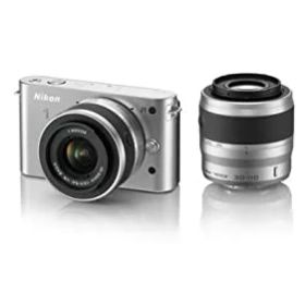 【中古】【39shop】Nikon★ミラーレス一眼カメラ Nikon 1 (ニコンワン) J1 (ジェイワン) ダブルズームキット シルバー N1 J1WZ SL（良い）