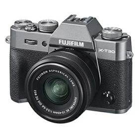 【中古】 富士フイルム(FUJIFILM) ミラーレス一眼カメラ X-T30XCレンズキット チャコールシルバー X-T30LK-1545-CS