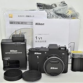 【中古】【39shop】Nikon★ミラーレス一眼カメラ Nikon 1 ニコンワン V1 ブイワン 薄型レンズキット ブラックN1 V1ULK BK（良い）